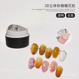 【桃園出貨】【高透軟膠體】美甲PVC立體固態凝膠3D軟糖鵰花膠模型造型膠透明捏捏光療膠美甲