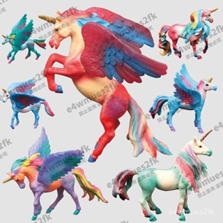 跨境獨角獸天馬精靈兒童模擬動物模型玩具實心塑膠飛馬擺件工廠貨 XEN9