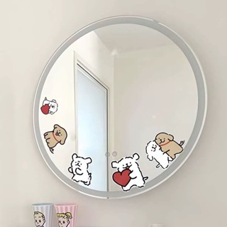 💗新店特惠💗卡通線條小狗鏡子貼紙衛生間鏡面浴室玻璃門防水貼膜可愛馬桶貼畫 線條小狗 【臺灣發貨】