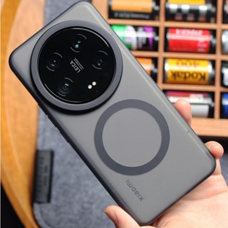 🏆臺灣出貨🏆磨砂手感小米15Ultra強磁充電手機殻14Ultra透明磨砂防指紋軟邊保護套 Spot goods