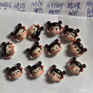 【桃園出貨】哪吒diy奶油膠小配件卡通貼片飾品可愛兒童髮夾手機殻手工裝飾品