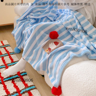 卡通ins小清新雙麵牛奶絨毛毯兒童小毯子被子午睡空調毯沙髮蓋毯