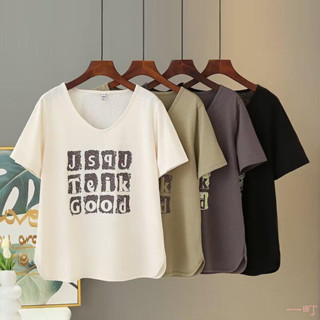 【2XL-8XL大尺碼】💕短袖t恤 大尺碼上衣 短袖上衣300斤大碼女裝短袖T恤女夏季新款字母印花胖mm休閒寬鬆遮肚上