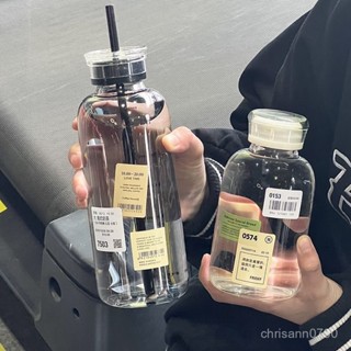 限時優惠 【店鋪熱銷】美式冷飲咖啡奶茶玻璃杯雙蓋吸管杯韓式加厚大容量杯子耐熱水杯