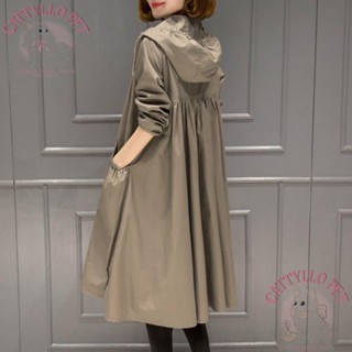 🎀衣見鐘情🎀預售 時尚 風衣 女 2025 春季新款 韓版 休閒女士 中長款 過膝 風衣 外套 寬鬆 大尺碼 外套