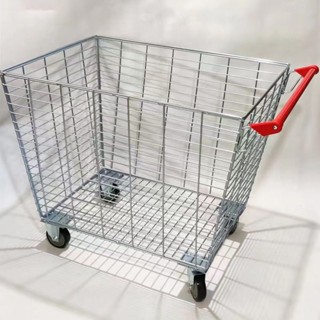 現時特惠#電商服裝網籃車大號理貨車倉庫臺車網格倉儲籠手推車購物車帶輪