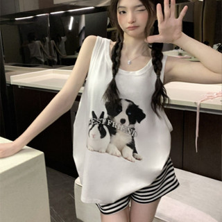 ✅最新款式💖卡通背心睡衣女夏季短褲可愛時尚無袖家居服可外出兩件套裝網紅風
