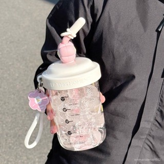 📣24H限時爆品促銷📣HelloKitty可愛水杯女2025新款ins風高顔值便攜學生吸管杯子塑膠朵朵精選 H0HU