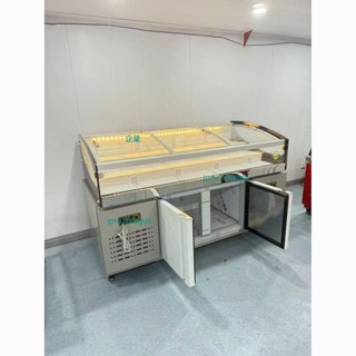 階梯展示櫃商用保鮮冷凍冰臺冷藏麻辣燙水果冰箱燒烤海鮮串串點菜（廠商直發,諮詢運）