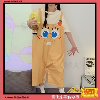 ✨絲語大碼女裝【XL-8XL大尺碼】👩睡衣睡裙 女生睡衣 睡裙女夏季寬鬆睡衣海綿寶寶連體睡衣女夏季短袖可愛卡通睡裙學生
