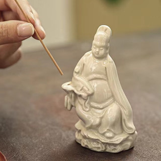 💯臺灣出貨💯文昌帝君香插 仿古釉新中式家居茶几裝飾品 新款陶瓷香道線香插文昌爺人物擺件 茶寵茶道配件