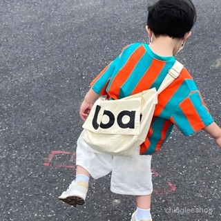 【CHINGLEESHOP】童裝男童短袖套裝2024夏季新款潮兒童條紋寬鬆炸街上衣兩件套uio