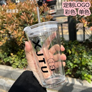 熊熊客製 【隨行杯】玻璃杯 訂製logo 定做活動 禮品杯子 訂做 咖啡杯 吸管公司 奶茶 水 印字 客製化