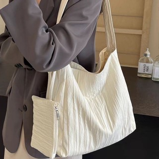 Bag House👜 腋下大容量包包 新款簡約包包 文藝少女單肩帆布包 雲朵通懃托特包