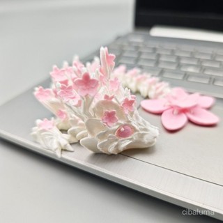 🌸新店特惠限48h出庫🌸3d列印櫻花龍玩具模型關節可動模擬動物擺件玩偶手辦兒童禮物【浮萍優選】