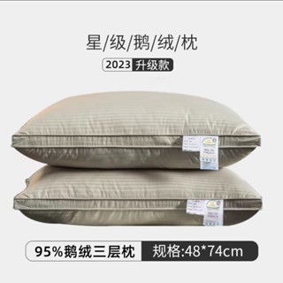 【免運費】希爾頓五星級酒店羽絨枕頭100%棉鵝絨毛枕家用單人護頸椎助睡眠枕 XUGK