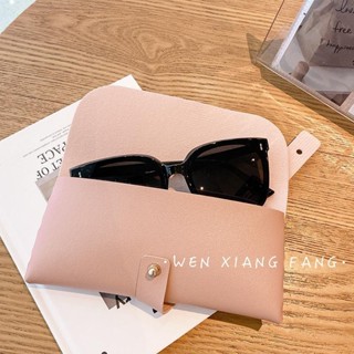 桃園💓出貨復古文藝簡約眼鏡袋軟皮眼鏡盒ins少女便攜太陽墨鏡袋收納包防壓522