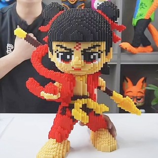 【壹號館】哪吒 魔童轉世 中國風魔童哪吒三太子小顆粒拼裝益智兒童成人男女孩積木玩具擺件
