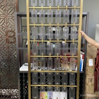 免運 可開發票 訂製水晶玻璃隔斷 網紅水晶玻璃屏風隔斷傢用售樓部酒店大堂會所別墅客廳定製 不銹鋼水晶玻璃屏風