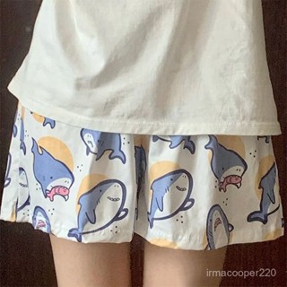 🛒好品價優5.28🛒過夏天!卡通可愛鯊魚寬鬆透氣居家睡褲寬鬆夏季睡衣休閒褲外穿