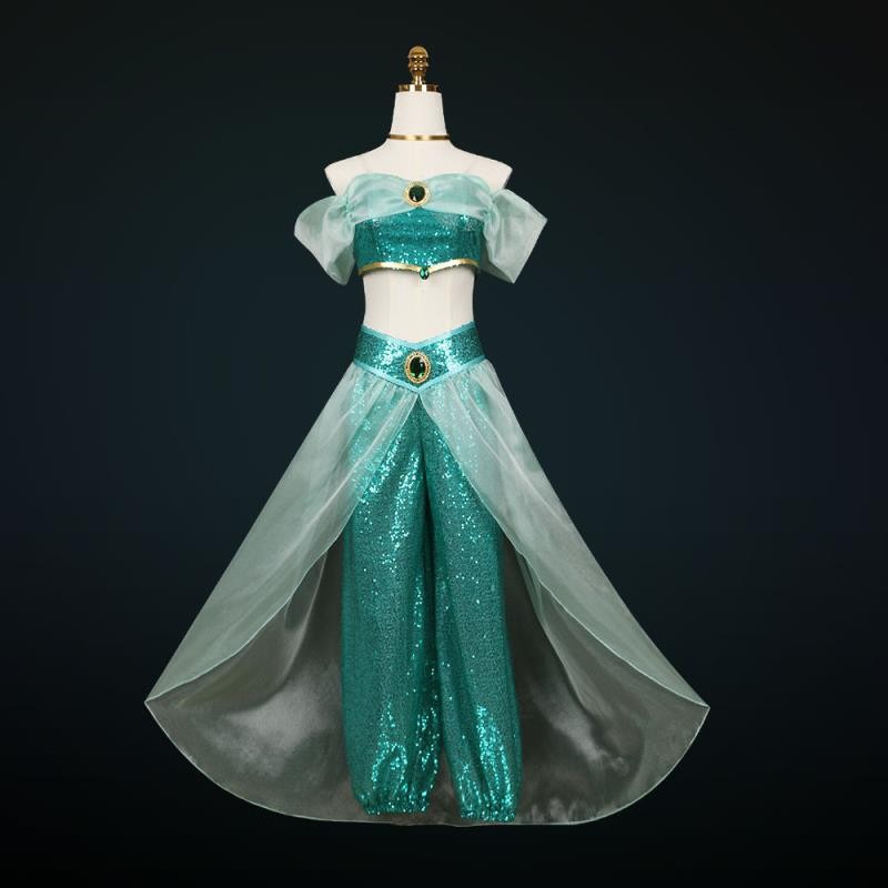 超商免運 加急出貨💖 迪士尼公主cos服裝大人拉丁公主茉莉公主裙子cosplay成人服裝禮服