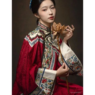 清漢女晉商少奶奶 古裝婚服 晚清宮廷風新娘 結婚禮服迴門 紅色禾服 EJND