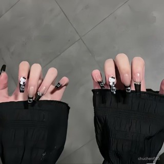 臺灣出貨【店鋪熱銷】新款手工穿戴甲Kitty貓法式卡通可愛氣質百搭顯白可拆卸美甲貼片限時特賣6