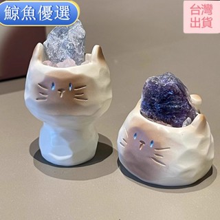 【7天送達】貓貓 PAI 水晶盲盒 可愛動物 手辦 玩具 辦公桌 小擺件 解壓神器 貓 樹脂模型 公仔 套裝 居家 裝飾