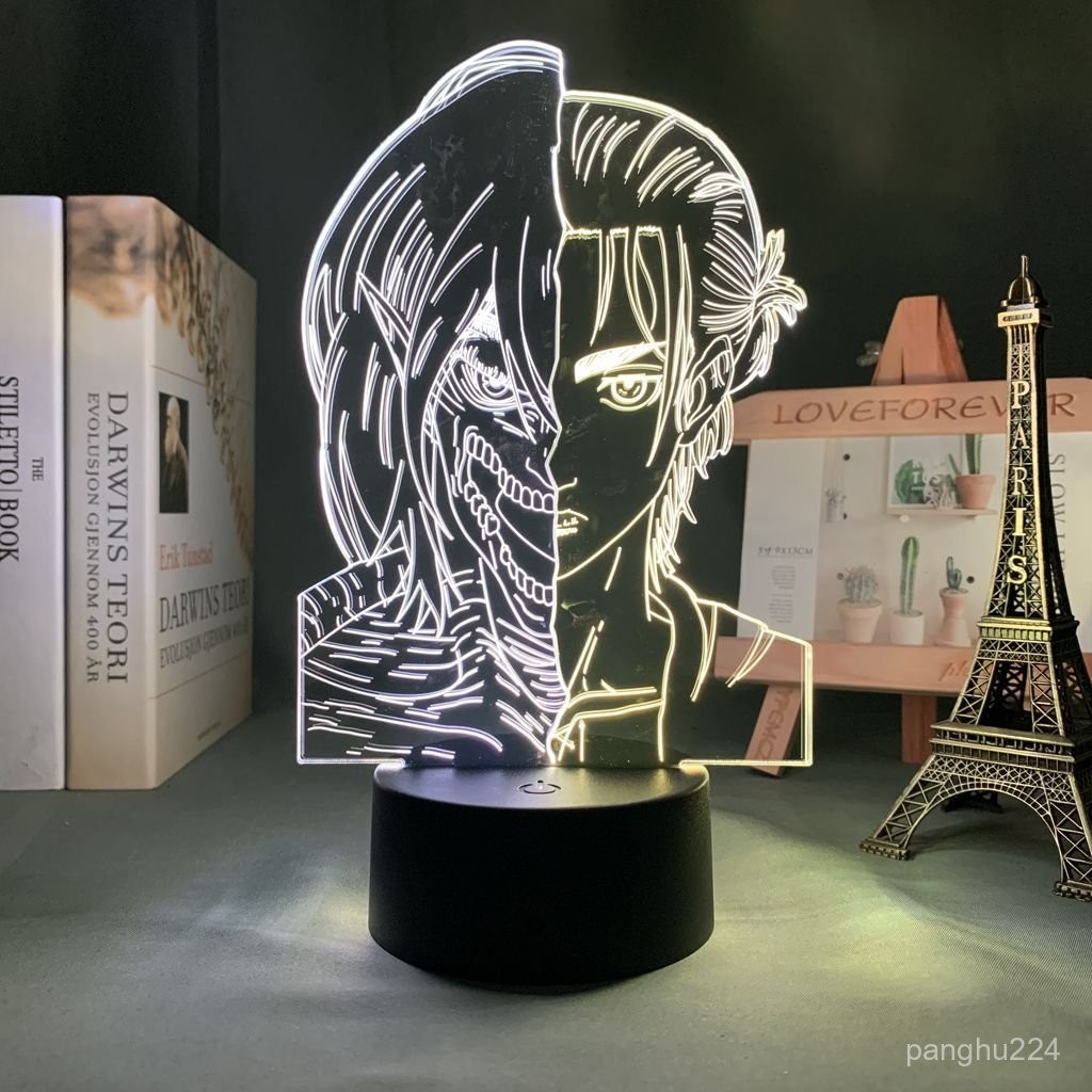 進擊的巨人週邊 進擊的巨人小夜燈 桌麵擺件 進擊的巨人係列led小夜燈帥氣酷炫宿捨寢室科技感擺件氛圍燈男生 KVAR