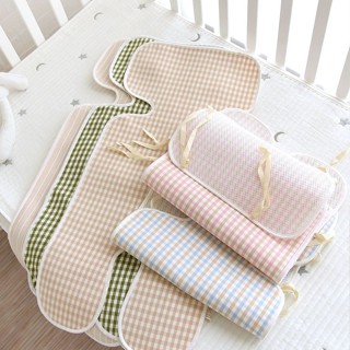Cute Grid❤ 嬰兒竹纖維涼墊 薴麻手推車涼席 涼墊通用兒童車 安全座椅寶寶夏季冰絲席