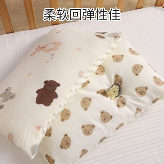 Cute Grid❤ 兒童安撫豆豆枕寶寶棉紗枕頭小學生幼兒園1歲以上6用嬰兒四季通用