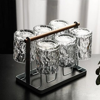 質量無憂❗❗❗ins玻璃杯家用水杯威士忌酒杯小眾高階感冰川紋果汁飲料咖啡杯子 LVJU