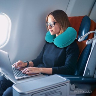 🛫實用好物🛫植絨充氣U型枕戶外護頸枕可印LOGO活動禮品充氣旅行枕頭飛機枕 u型枕 旅行U型枕 記憶棉頸枕 午睡枕