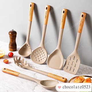 矽膠餐具 餐具 廚具 鍋鏟 不沾鍋鍋鏟 炒菜鏟 湯勺 漏勺 廚房用品 矽膠廚房用具11件套裝 木鏟 飯勺 煎鏟 耐高溫