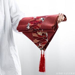 💗臺灣出貨💗中國風棉麻復古典長條桌布 喜慶紅色桌旗 中式婚慶桌布 茶席 茶几布 桌墊桌巾 餐桌布 OPWW