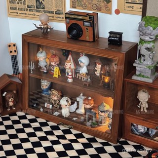 【折扣連連🐕精品】小野係列手辦展示櫃擺件裝飾品架泡泡瑪特公仔造景木框盲盒收納盒