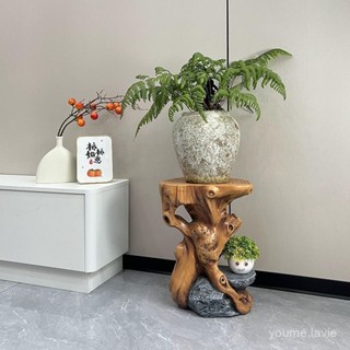 【可開發票】免運 假山流水噴泉擺件仿木根鵰環保樹脂工藝品底座花架盆景置物架裝飾