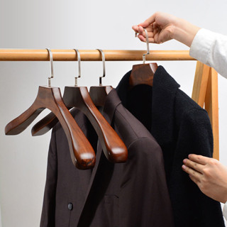 無痕防滑衣架 高階植絨衣架 服裝店木衣架 加厚加粗 掛衣架 成人臥室 衣服掛家用 定製 衣服架子 衣掛西裝寬衣架