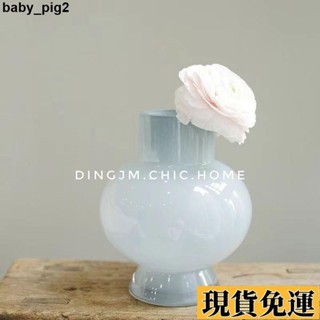 🌺臺灣限時低價🌺 居家花瓶💕復古ins奶油黃玻璃花瓶擺件客廳插花透明水培鮮花中古小眾高階感