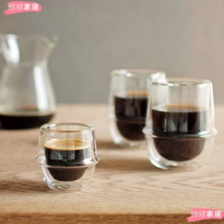 品質保障*雙層玻璃杯 濃縮咖啡杯 茶杯 拿鐵 保溫隔熱防燙 家用水杯 透明玻璃紅酒杯 果汁杯 高硼矽玻璃杯yiyi