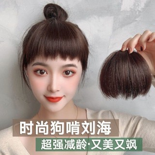 TOP🥇狗啃瀏海假髮女 真髮 日係無痕假瀏海片 二次元眉上短髮 瀏海假髮片 短髮髮飾 直髮 頭頂補髮片 接髮片 增髮片