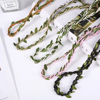 【X~YU精選】100米蠟繩樹葉綁繩彩色麻繩樹葉模擬藤條diy樹葉聖誕禮物花束捆紮繩子緞帶