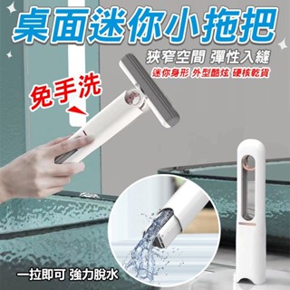 【臺灣出貨】桌面迷你小拖把 桌面小拖把 桌面清潔 桌面吸塵器 桌面小掃把 拖把 迷你拖把 免手洗拖把 擦玻璃 擦玻璃神器