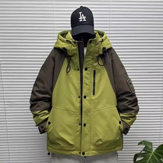 新款優惠 外套男 上衣男 加厚工裝羽絨服男士連帽秋冬季2024新款寬鬆短款保暖夾剋外套男潮