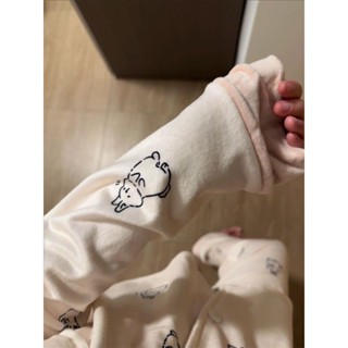 小柴兔~ins奶呼呼小兔新款德絨睡衣女秋冬季加絨加厚保暖學生居家服套裝