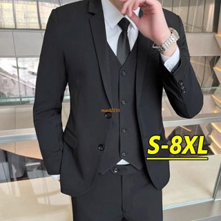 桃園出貨🌟S-8XL 韓版基本款大尺碼西裝外套男 商務西裝 雙排扣夾剋衫 男生工作上衣 高階男裝 加大尺碼