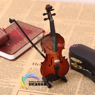 💖手工製作14釐米迷你小提琴模型娃娃樂器擺件聖誕節新年禮物