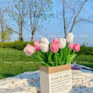 永生花 乾燥花 永不凋零 拍照道具 生日婚禮佈置 韓國ins假花仿高檔鬱金香花束女性用道具網紅拍照道具送女友