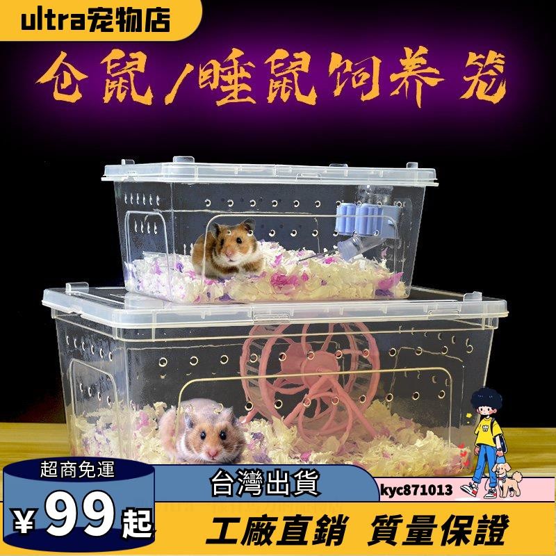台灣出貨🎈西班牙睡鼠飼養箱透明倉鼠籠子金絲熊花枝鼠窩養殖用品倉鼠外帶籠