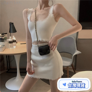 🎶小鈴音Isletune🔔推薦🔔夏季女裝短版上衣大尺碼套裝襯衫水手服針織外套工作服短版針織背心連衣裙吊帶馬甲短闆女